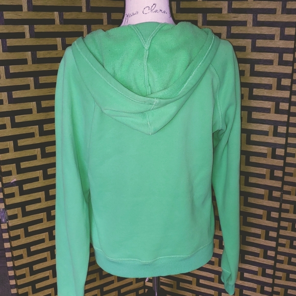Women's Nike Lime Green Zip Up Hoodie Sweatshirt Sz: L - Picture 4 of 6
